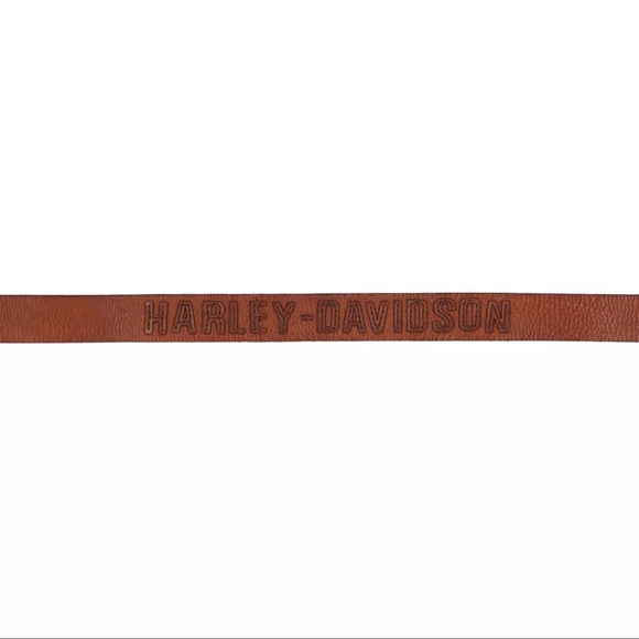 ✔️HARLEY DAVIDSON MENS LEATHER BELT WITH LOGO - Picture 4 of 11